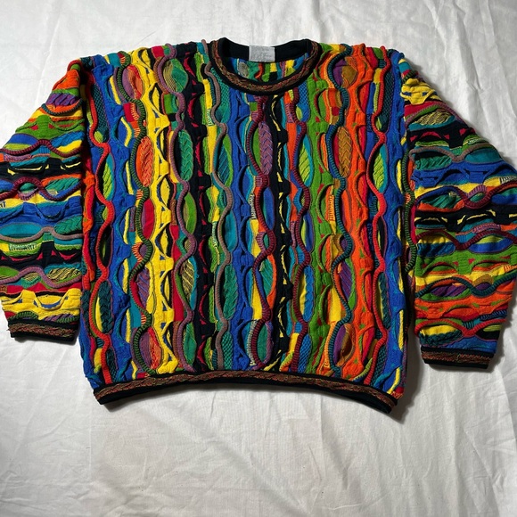 VTG COOGI Australia Knit Sweater 90s Biggie Cosby Bright